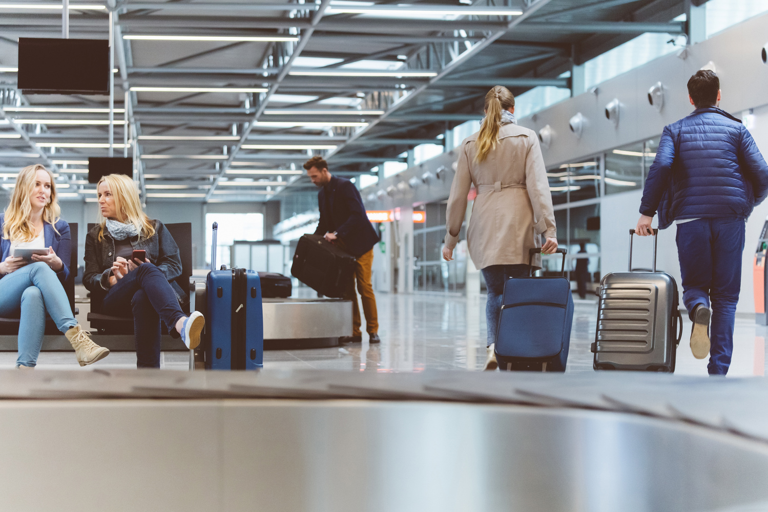 Passengers inside airport terminal